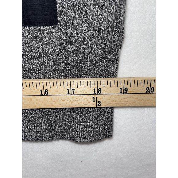 L.L Bean Women's Coastal Cotton Sweater, Cardigan Size M Gray Black Accents VTG‎ - Picture 7 of 10